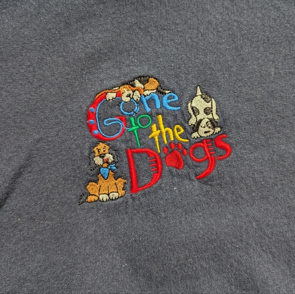 Vintage 90's Embroidered Dogs Crewneck (M) - Picture 3 of 6